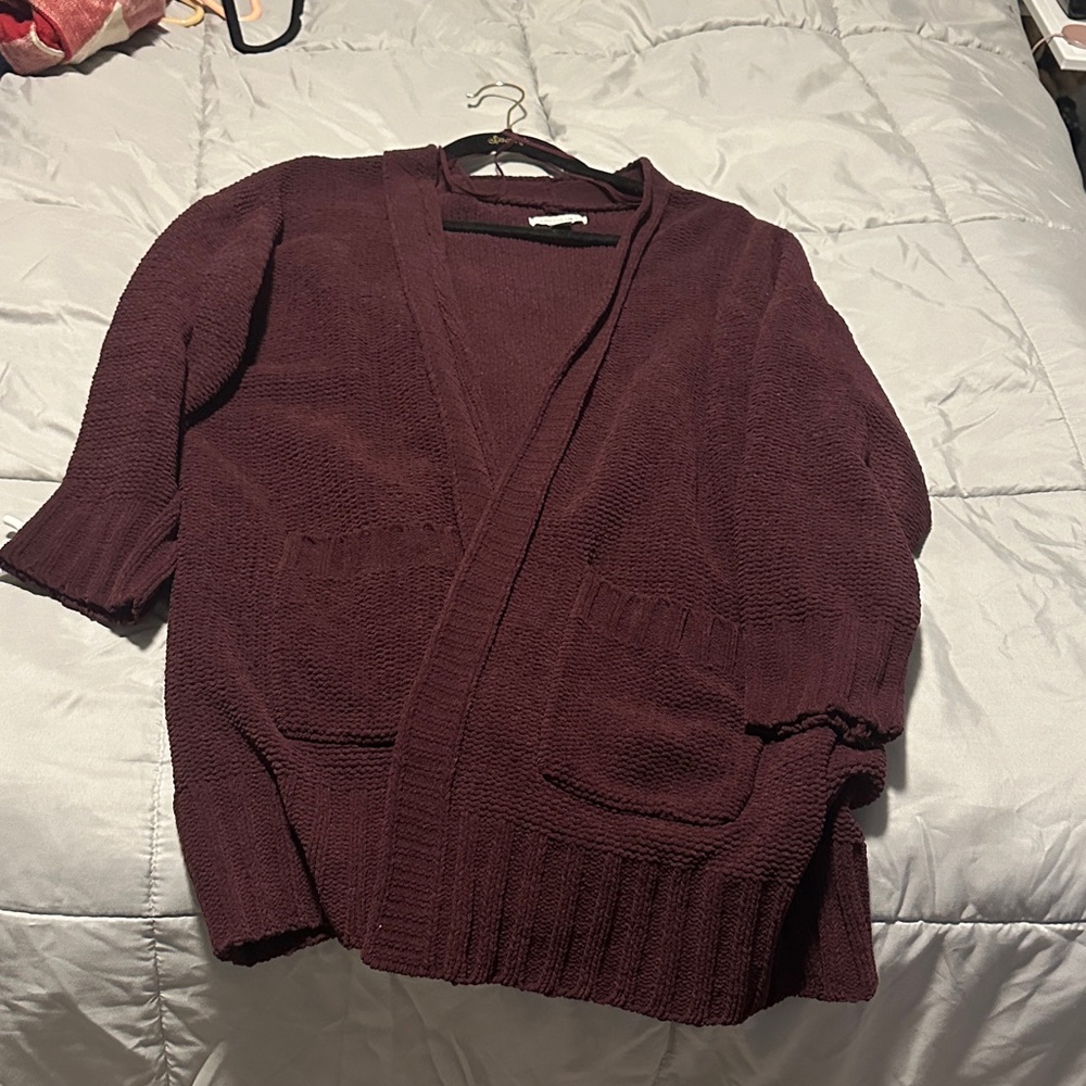 American Eagle Outfitters Deep Red Cardigan